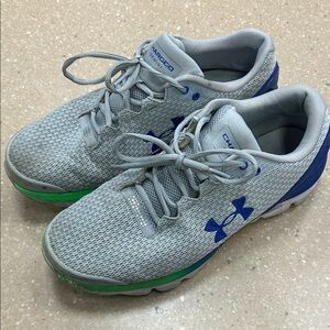 Under Armour Gray Sneakers with Blue and Green Accents